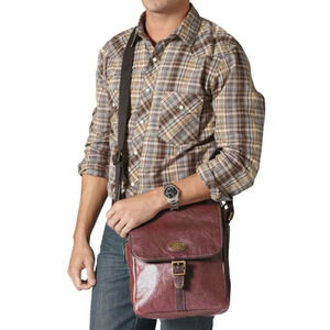 Fossil Crossbody Messenger Bag, Brown Leather - 12" x 10"